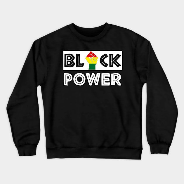 Black Power Fist Crewneck Sweatshirt by AllWellia